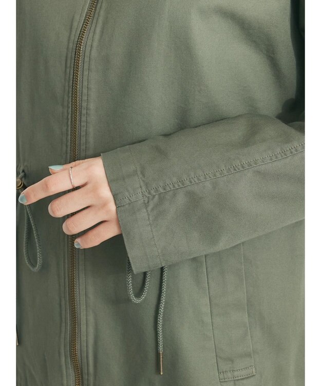 CRAFT STANDARD BOUTIQUE コットンギャバジンノーカラーＺＩＰブルゾン Khaki