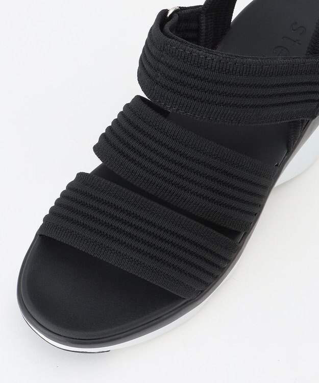 steppi 【洗える】プラットフォームサンダル ブラック×ホワイト