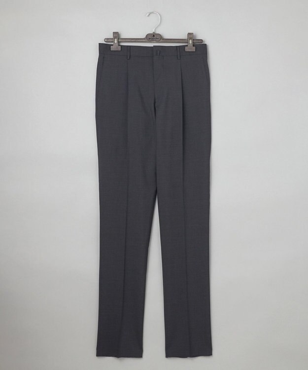 GOTAIRIKU ロングセラー【洗える/折り目加工/シワになりにくい/ウエストアジャスター】ウォッシャブル サマーウール100％パンツ_定番色(1タック)25年モデル グレー系