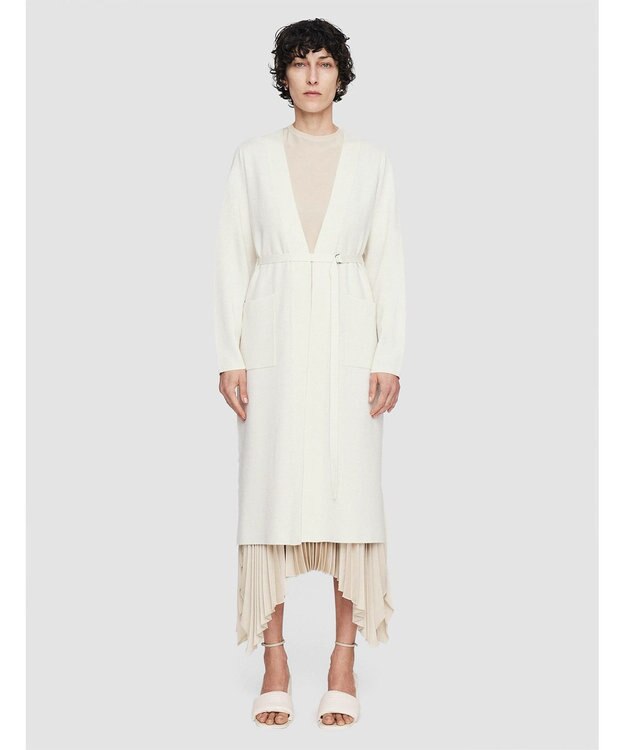 JOSEPH ウールシルクバイカラー　ロングカーディガン Ivory Combo