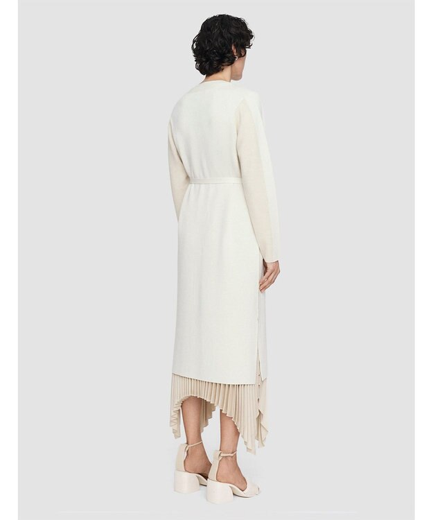 JOSEPH ウールシルクバイカラー　ロングカーディガン Ivory Combo