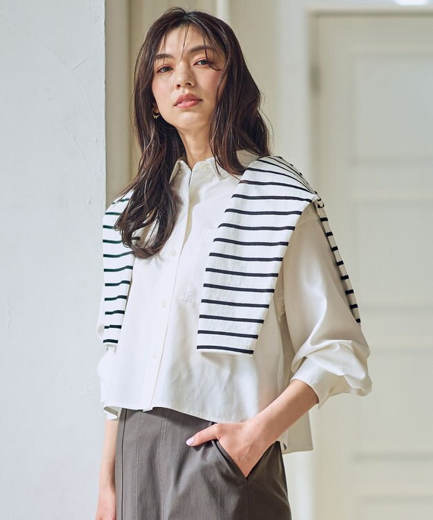 ANY ANYクロップドシャツ オフ