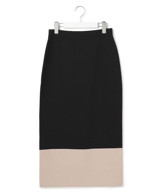 23区 S 【WEB&一部店舗限定/洗える】レーヨンポリエステルストレッチ タイト スカート ブラック×ベージュ