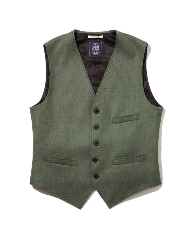 J.PRESS MEN 【J.PRESS ORIGINALS】Boil Random Window Pen Over Odd Vest / Japan Made ダークグリーン系4