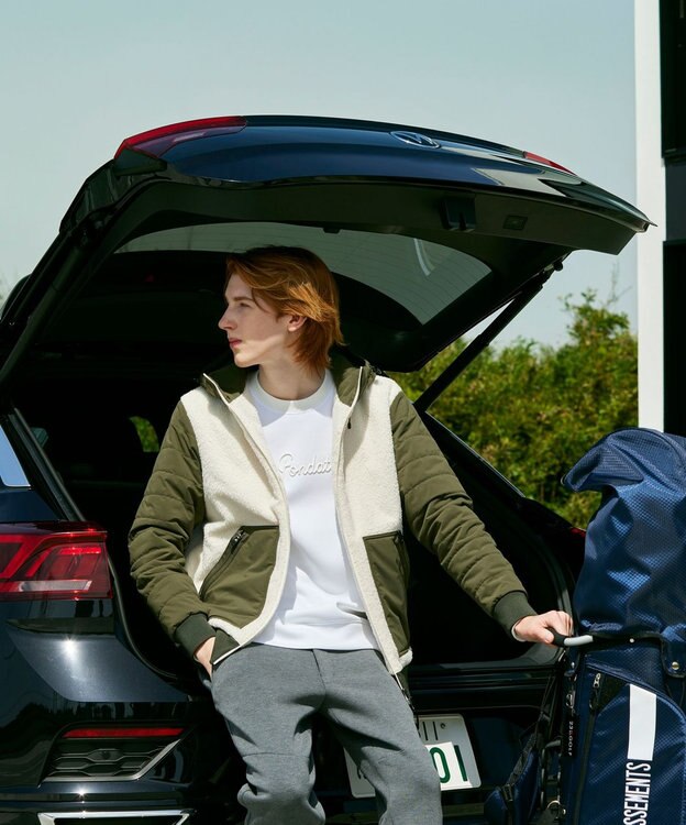 23区GOLF タウンユースにも使える【23Fondation/MEN】BASIC トレーナー ホワイト系