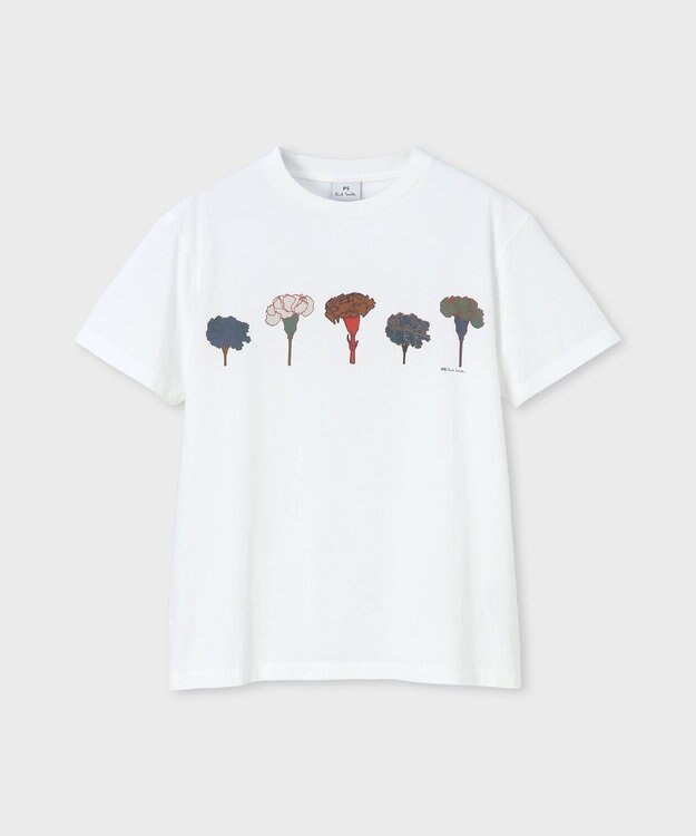 Paul Smith ペインティングフラワー 半袖Tシャツ オフホワイト
