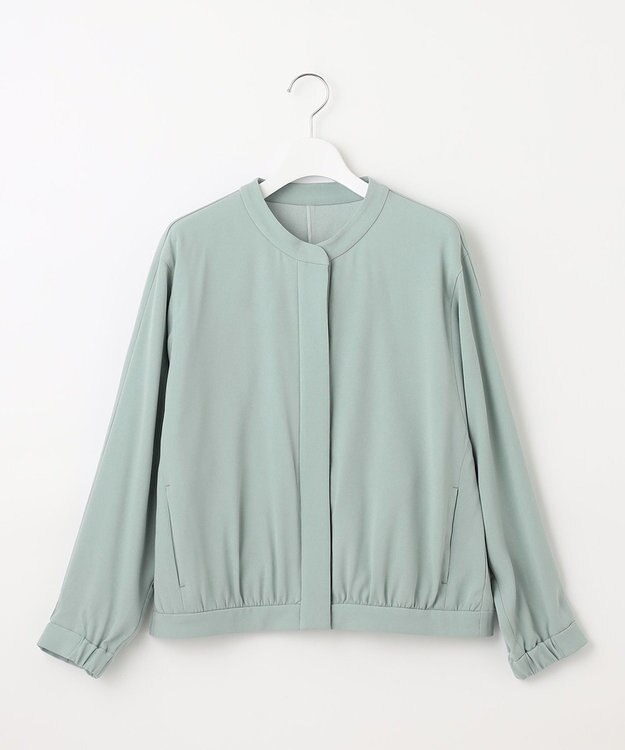 自由区 【セットアップ対応・洗える】トリアセジョーゼット ブルゾン ライトグリーン系