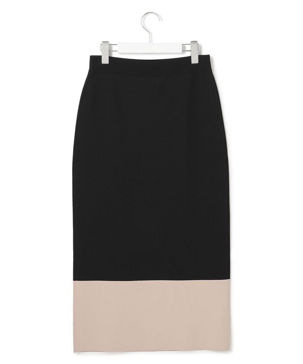 23区 S 【WEB&一部店舗限定/洗える】レーヨンポリエステルストレッチ タイト スカート ブラック×ベージュ