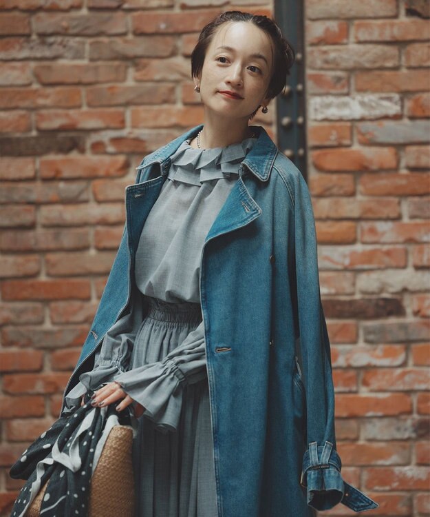 #Newans 【前後着用可能】【高山都さんコラボ】ビッグカラー２WAYブラウス グレー