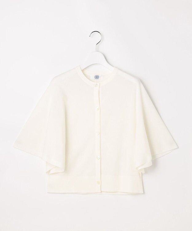 J.PRESS LADIES COTTON ACETATE DRY バタフライスリーブ カーディガン オフホワイト系