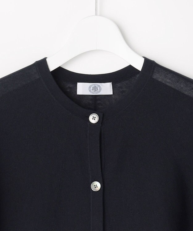 J.PRESS LADIES COTTON ACETATE DRY バタフライスリーブ カーディガン ネイビー系