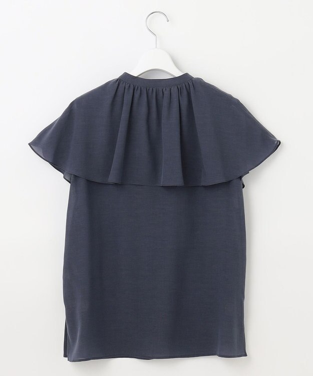 自由区 【洗える・XSサイズあり】キュプラコットンブロード ブラウス ネイビー系