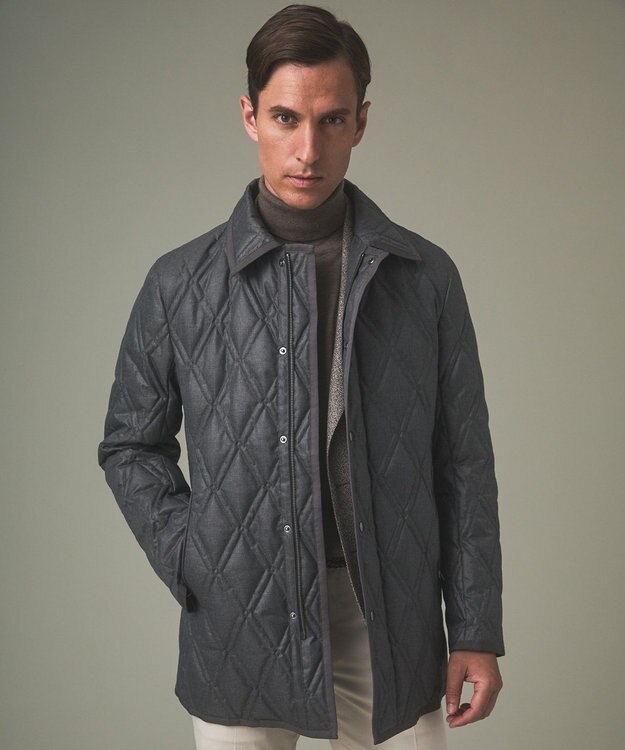 GOTAIRIKU 【仕事で着用可】ブライトシャンブレー キルティング ドレスダウン ベージュ系8