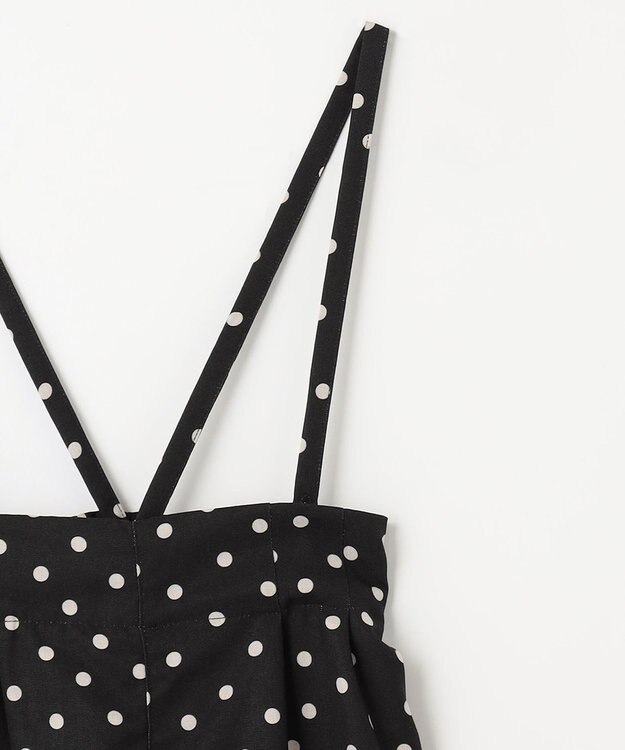 ANY KIDS 麻ライク ドット柄 ガウチョ ブラックドット