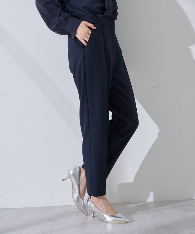 YECCA VECCA ストレッチピンタックパンツ Navy