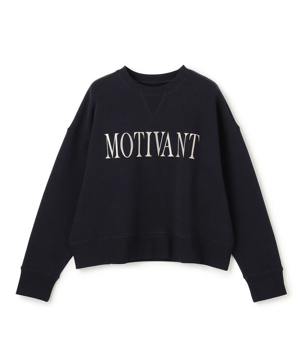 UNFILO ハイストレッチ ロゴスウェット ネイビー×グレージュロゴ