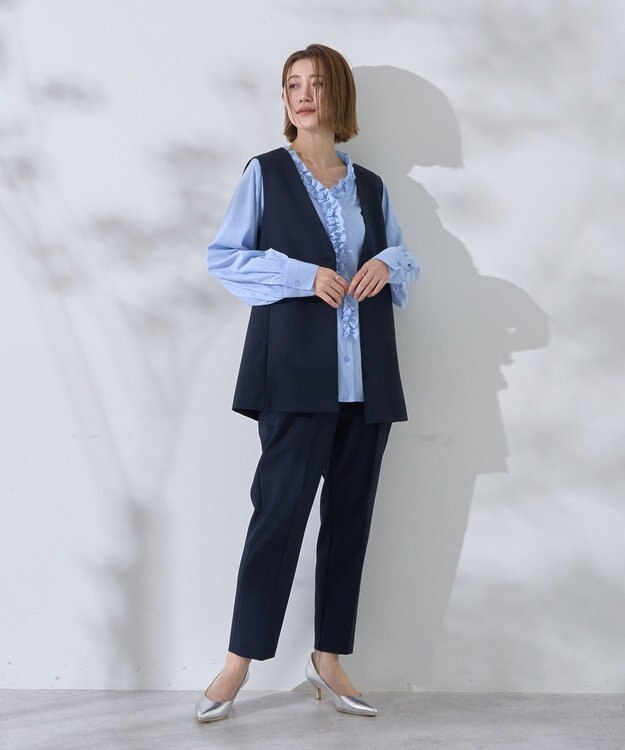 YECCA VECCA ストレッチピンタックパンツ Navy