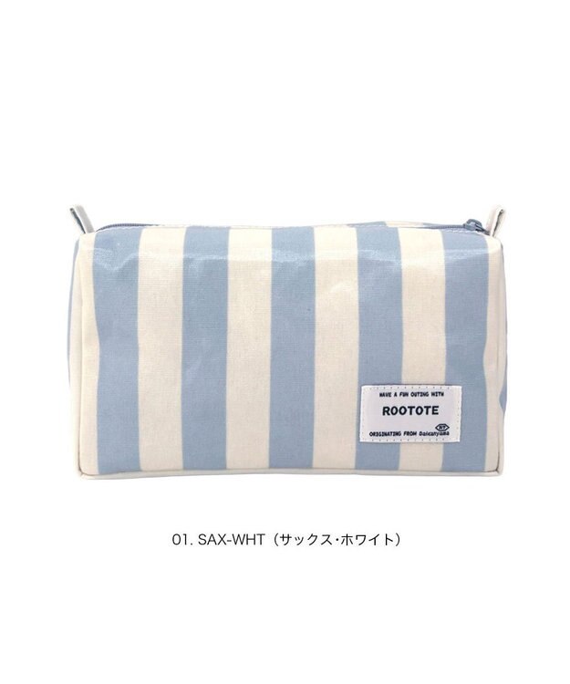 ROOTOTE 3532【ルートート】WR.ポーチ.ラミネート-W 01：サックス・ホワイト