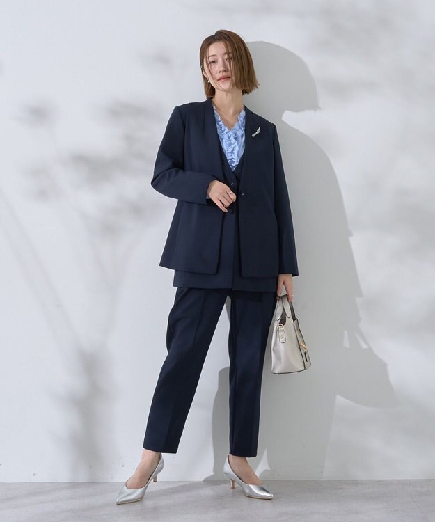 YECCA VECCA ストレッチピンタックパンツ Navy