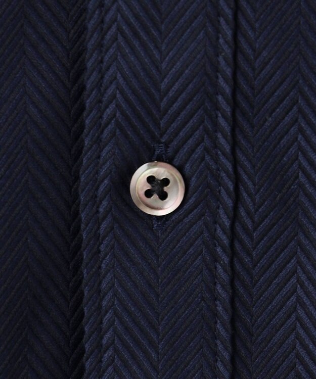 JOSEPH HOMME 【ドレスシャツ】ヘリンボンシャツ レギュラーカラードレスシャツ ネイビー系