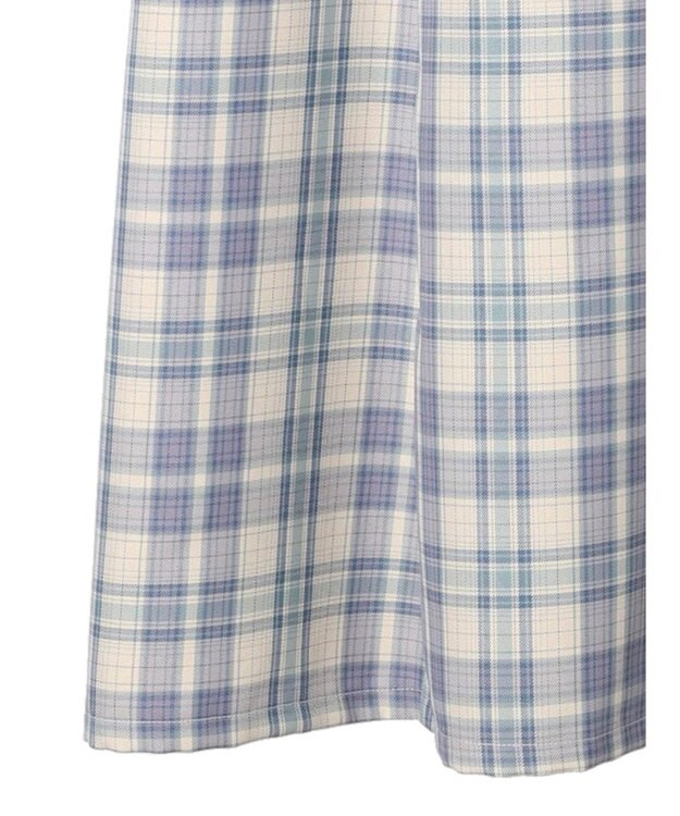 earth music&ecology ＣＨＥＣＫハイウエストフレアジャンスカ Check Blue