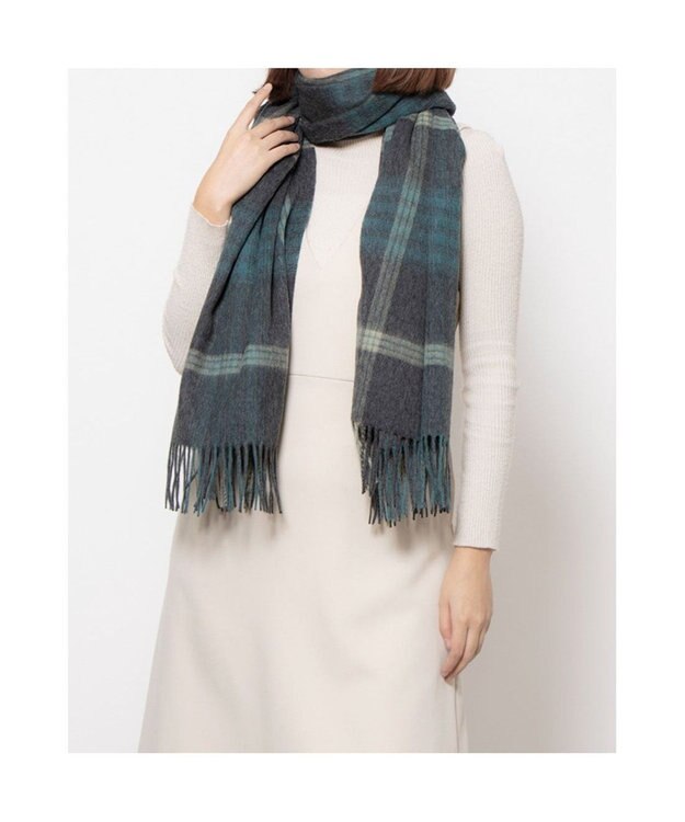 UNBILLION カシュネ cache nez / ウールメニーチェックストール GY
