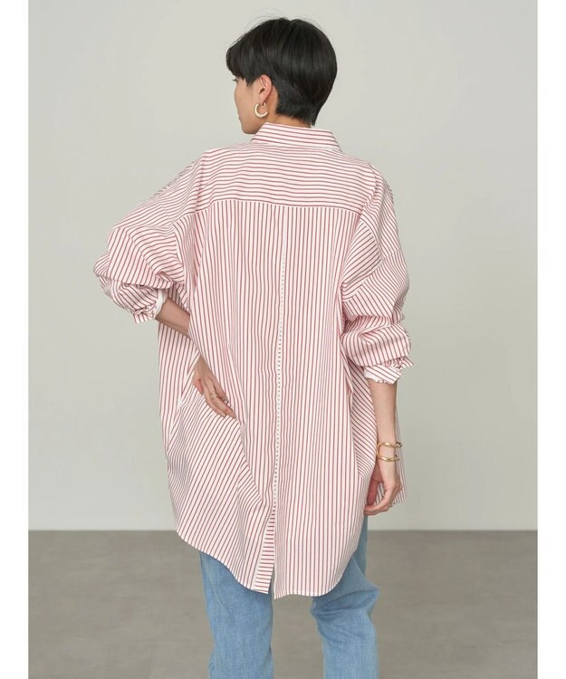 AMERICAN HOLIC イージーケアバックオープンシャツチュニック Red