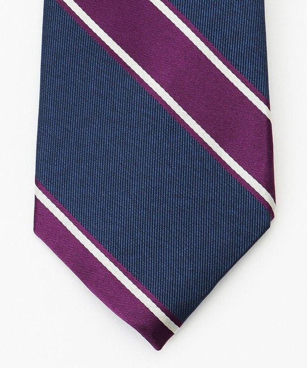 J.PRESS MEN スパンシルクストライプ ネクタイ パープル系2