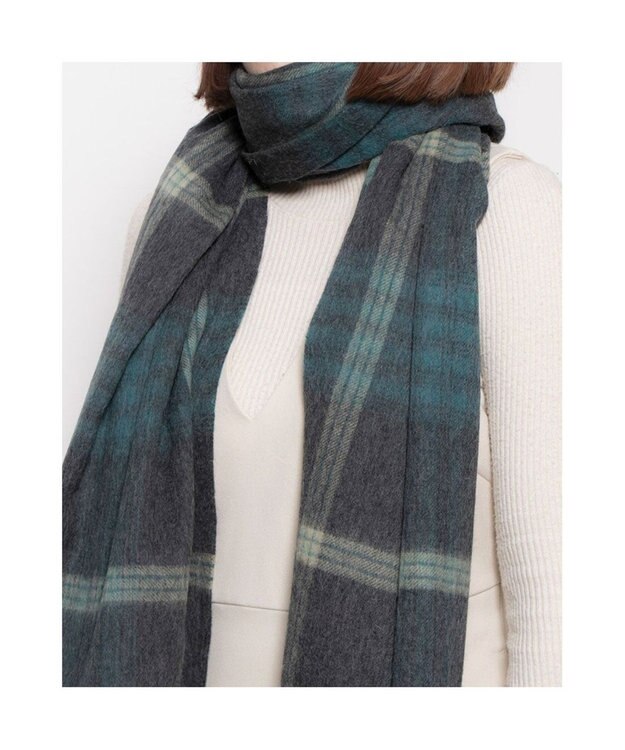 UNBILLION カシュネ cache nez / ウールメニーチェックストール GY