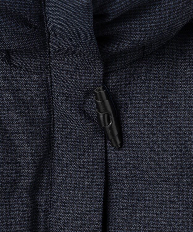 J.PRESS LADIES 【洗える】ポリエステルハウンドトゥース ロング ダウンコート ネイビー系3