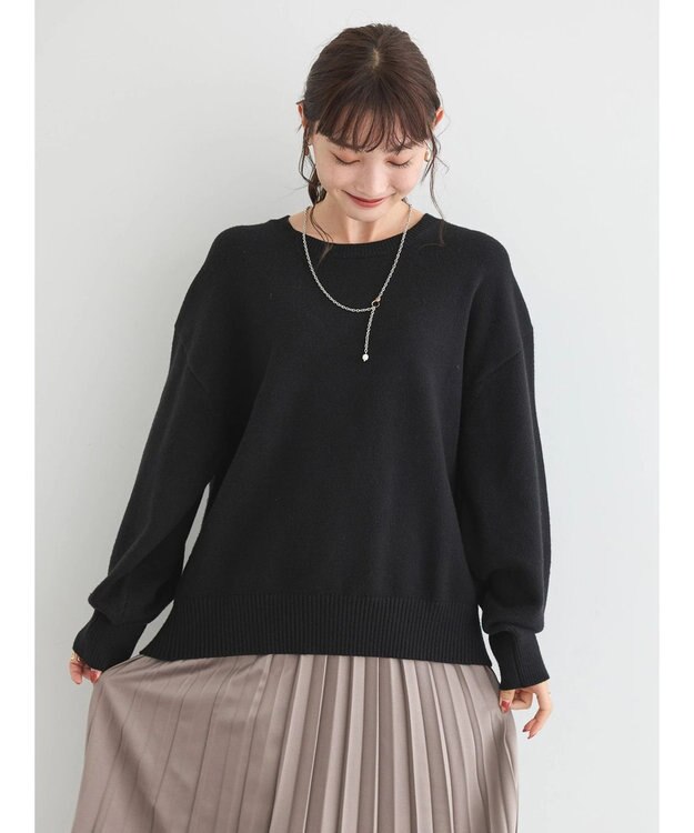 AMERICAN HOLIC バイパチ袖ボリュームニットプルオーバー　 Black