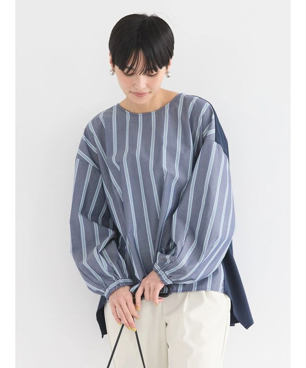 AMERICAN HOLIC 異素材バックタックドッキングプルオーバー Navy