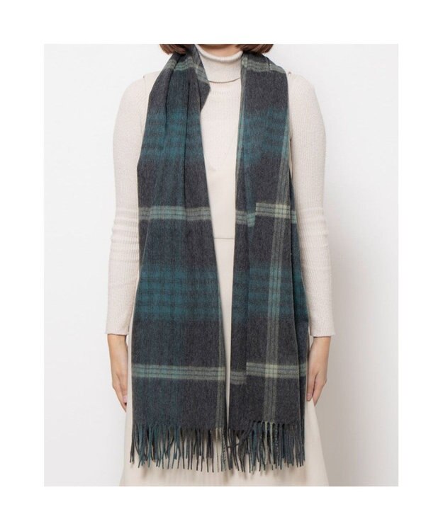 UNBILLION カシュネ cache nez / ウールメニーチェックストール GY