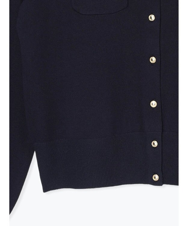 Te chichi 金釦ポケット付きクルーカーディガン ネイビー