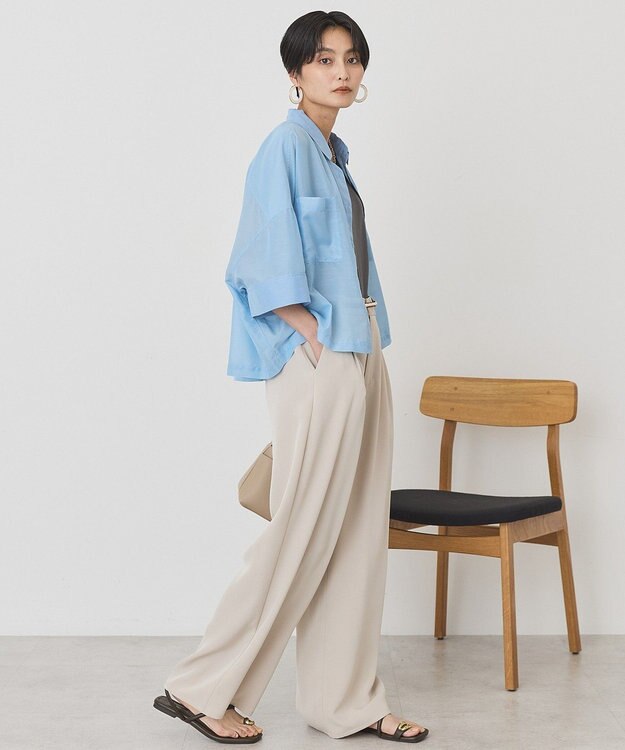 AMERICAN HOLIC 【先行予約】【WEB限定】Wポケットシアー半袖シャツ Light Blue