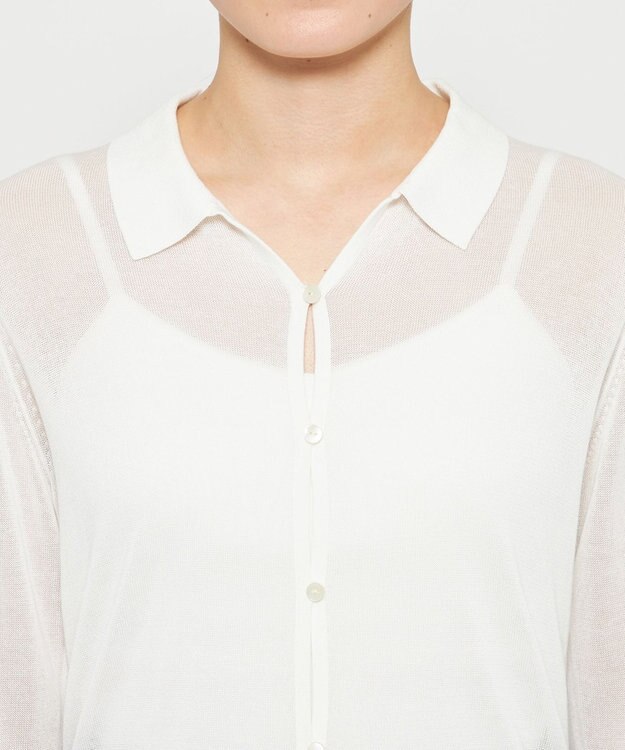 uncrave シアーコットン ポロニット ホワイト