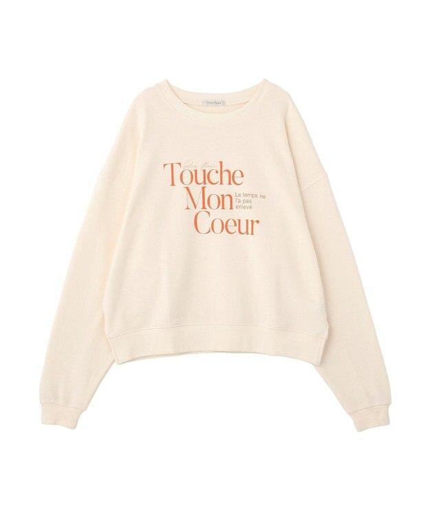 Green Parks オーバーサイズロゴ裏毛プルオーバー Ecru