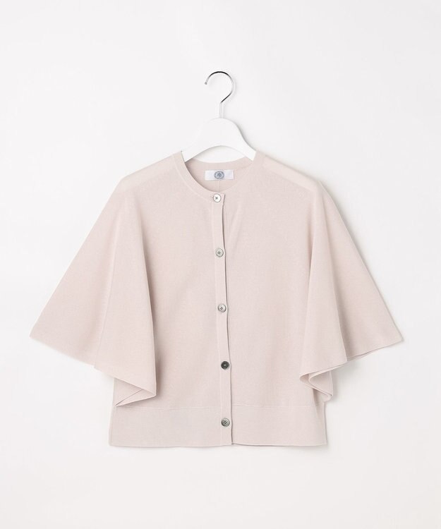 J.PRESS LADIES COTTON ACETATE DRY バタフライスリーブ カーディガン グレージュ系