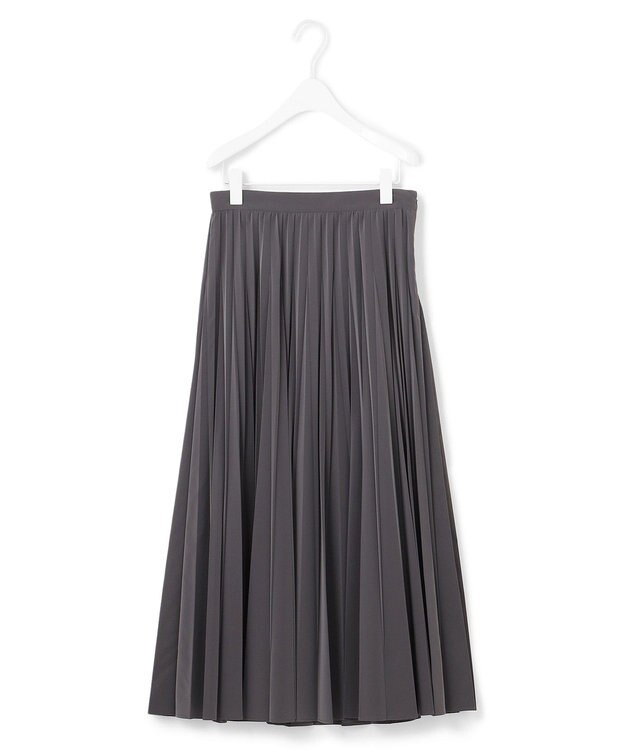 ICB L 【CLASSY.1月号掲載・洗える】ラミネートプリーツ スカート チャコール系