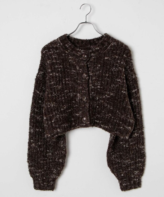 WEGO ミックスブークレ2WAYカーディガン ブラウン