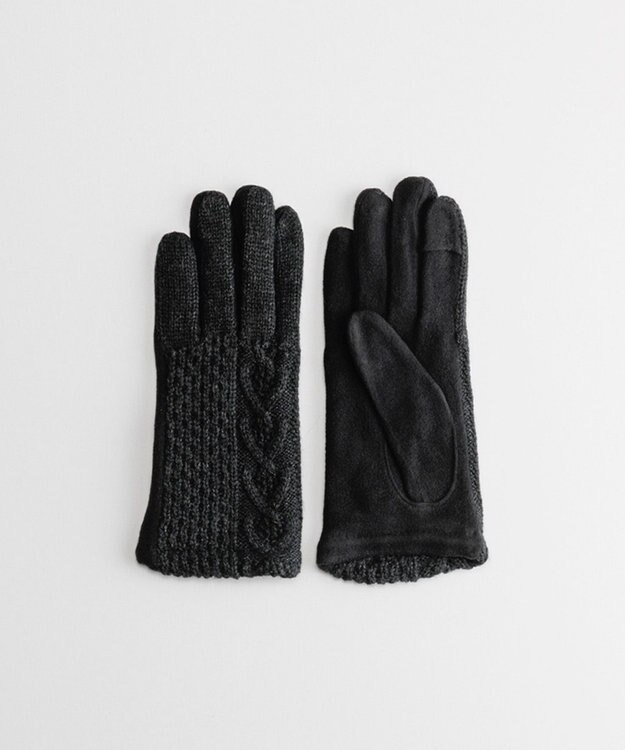 ORuKuBET ケーブルジャージグローブ(WOMEN)【タッチパネル対応】 ブラック
