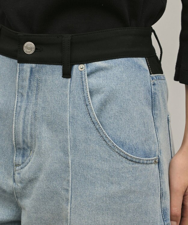 GRACE CONTINENTAL クロップトバレルパンツ サックス