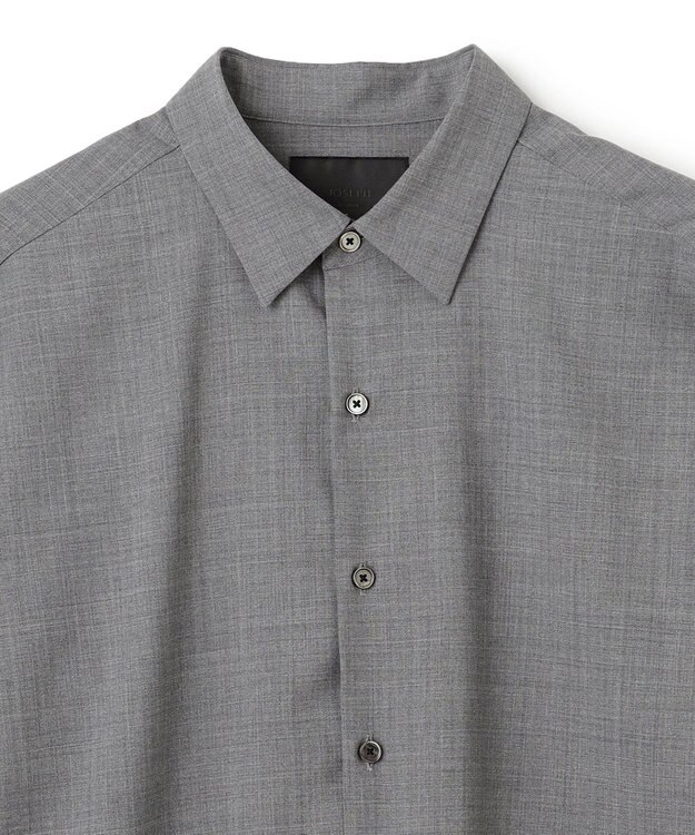 JOSEPH HOMME 【HIGH GRADE LINE】テックウールポプリン　レギュラーカラーシャツ ライトグレー系