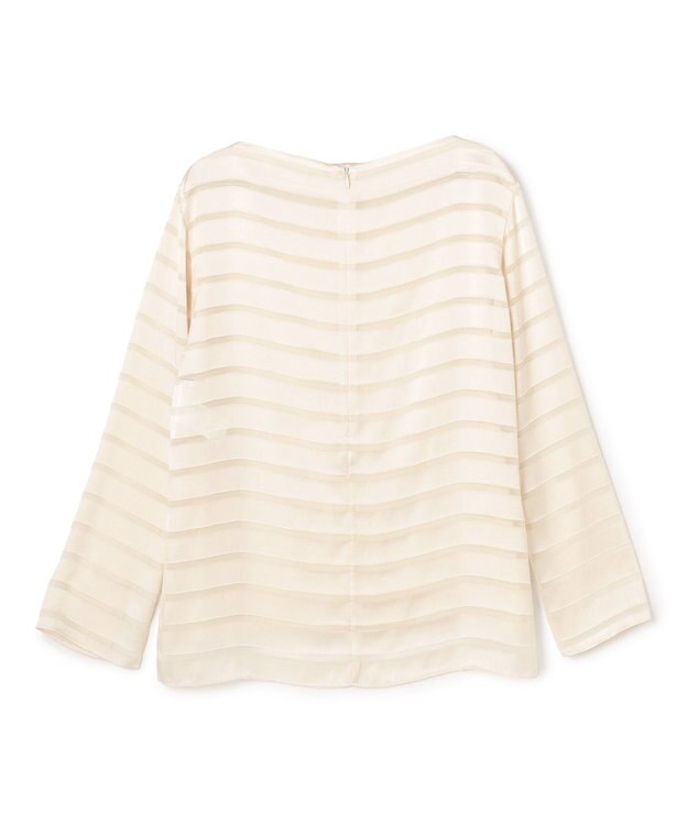 BEIGE， HAUYNITE / ボーダーシアー ボートネックブラウス Ecru