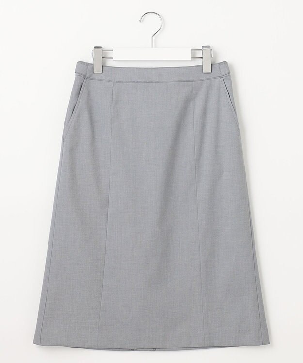 J.PRESS LADIES 【セットアップ対応・洗える・撥水・防汚】コットンFITTYシャーク スカート ライトグレー系