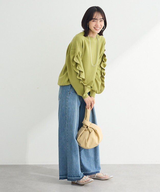 Green Parks ・ｓｗｉｎｇ　ｂｙ　フリルスリーブプルオーバー Lime Green