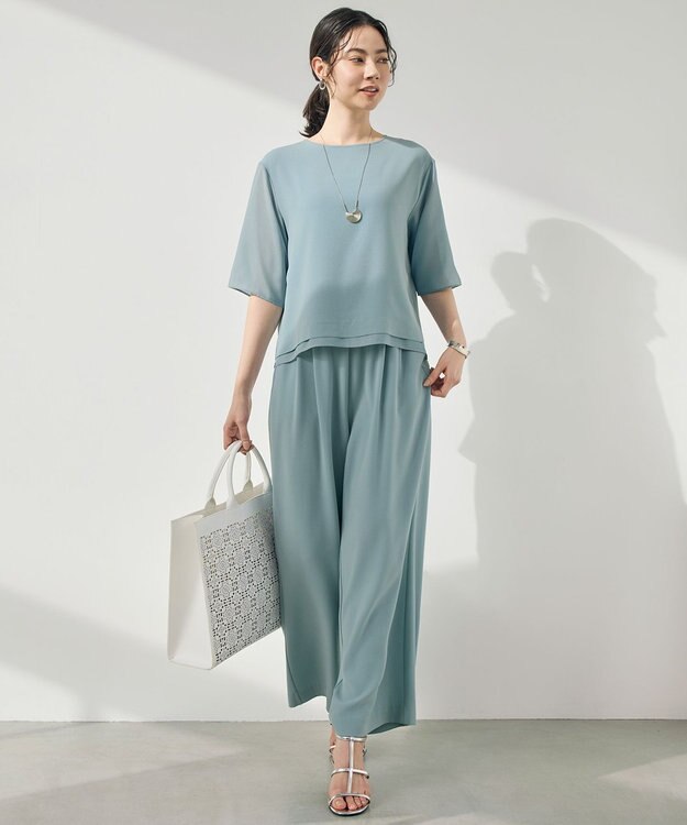 自由区 ストレッチアムンゼンワイド パンツ [WEB先行カラー]サックス