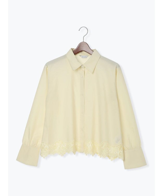 Te chichi スカラップレースヘムクロップトシャツ イエロー