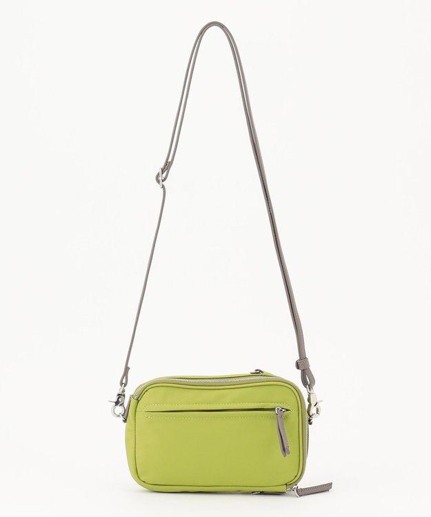 Y'SACCS ナイロン×リサイクルレザー　コンビマルチポシェット ライトグリーン