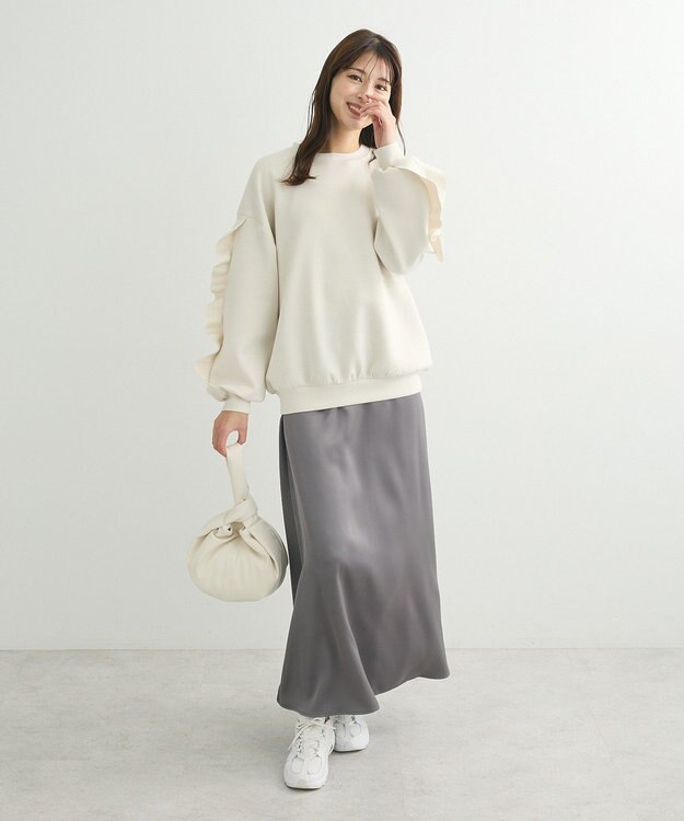 Green Parks ・ｓｗｉｎｇ　ｂｙ　フリルスリーブプルオーバー Off White